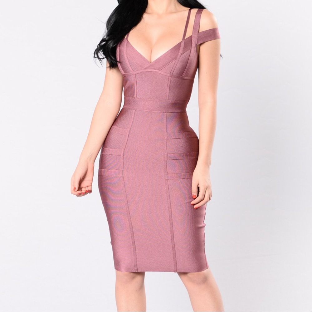 Purple fashion nova bandage dress